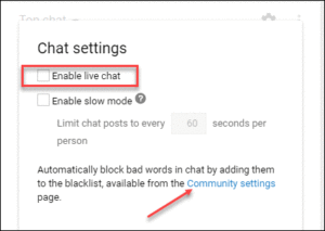 Youtube chat LiveChatModerators