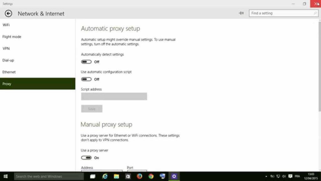 how to enable proxy on windows 10