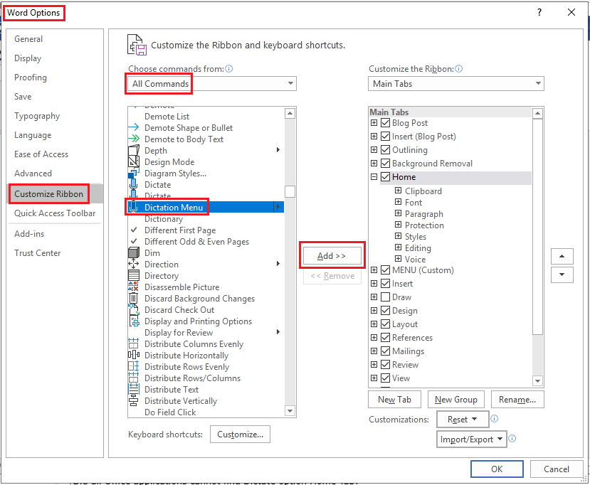 how to enable dictation on microsoft word mac