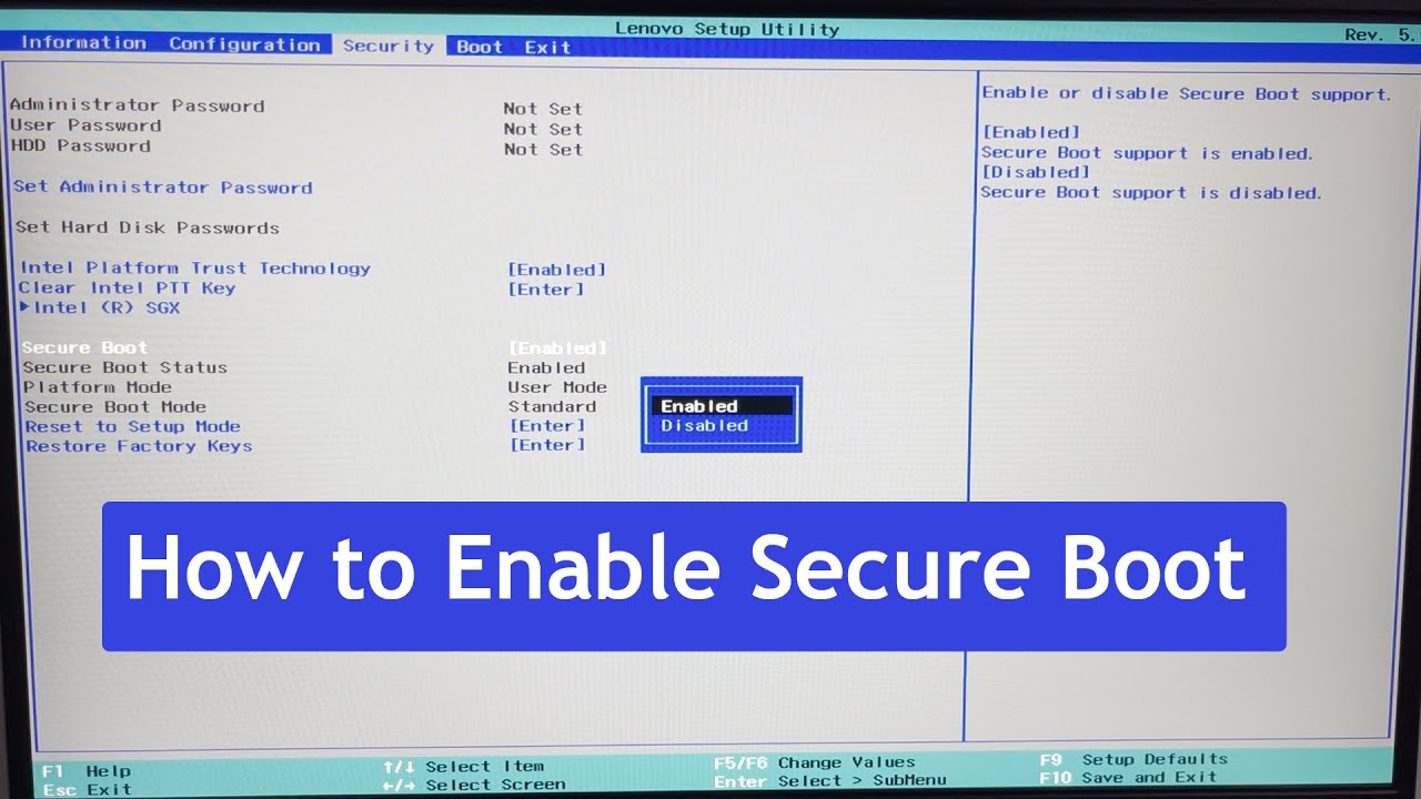 How To Enable Windows Secure Boot How To Enable 8609