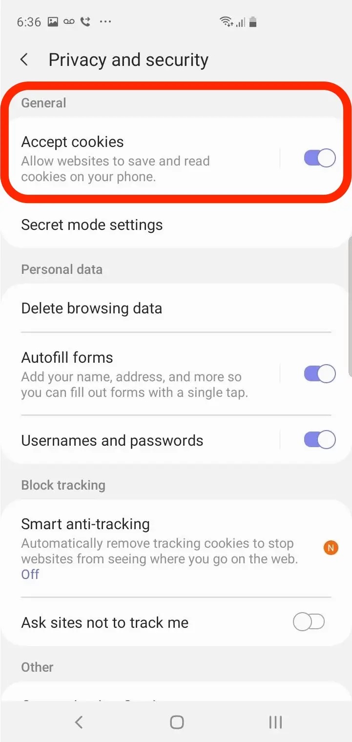 Comment activer les cookies Samsung Meetivia